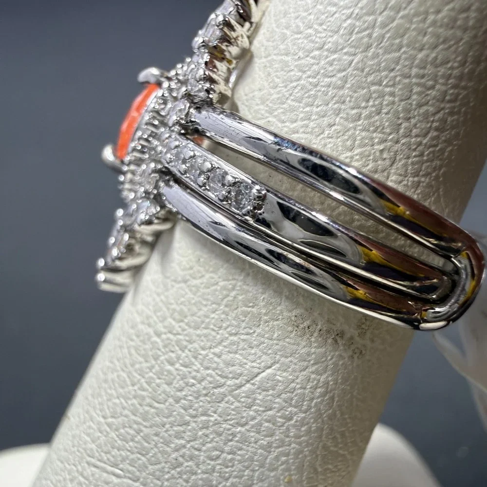 Bomb Party Don't You Love Me Size 6 Ring Lab Tangerine Ice Crystal RBP6129